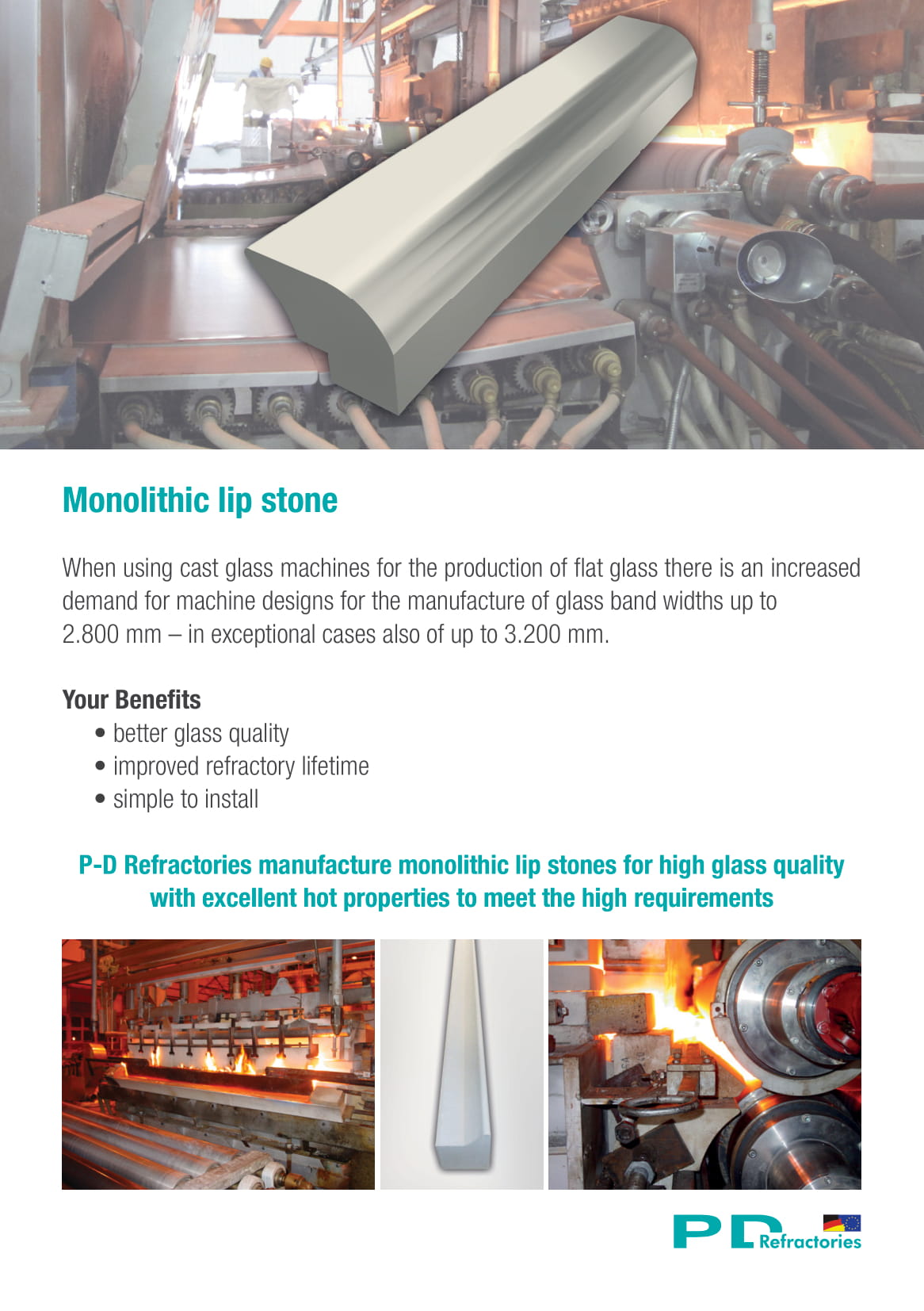 Monolithic lip stone